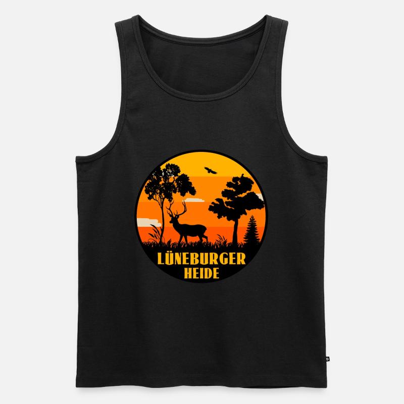 Lüneburger Heide - Männer Premium Bio Tank Top - Schwarz