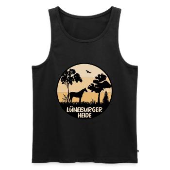 Lüneburger Heide - Männer Premium Bio Tank Top - Schwarz - Vorne - AI Model Male 178 light (178cm)