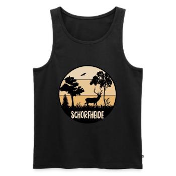 Schorfheide Hirsch - Männer Premium Bio Tank Top - Schwarz - Vorne - AI Model Male 178 light (178cm)