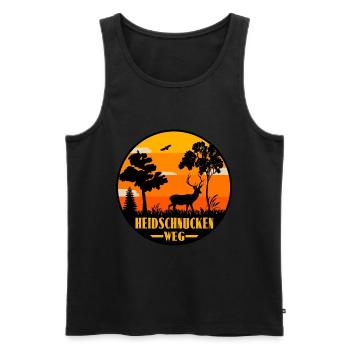 Heidschnuckenweg - Männer Premium Bio Tank Top - Schwarz - Vorne - Michal (187cm)