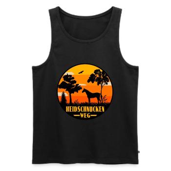 Heidschnuckenweg - Männer Premium Bio Tank Top - Schwarz - Vorne - Michal (187cm)