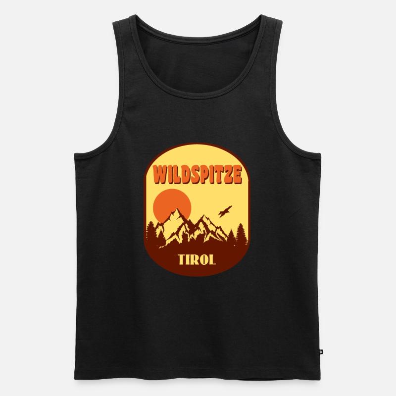 Wildspitze - Männer Premium Bio Tank Top - Schwarz