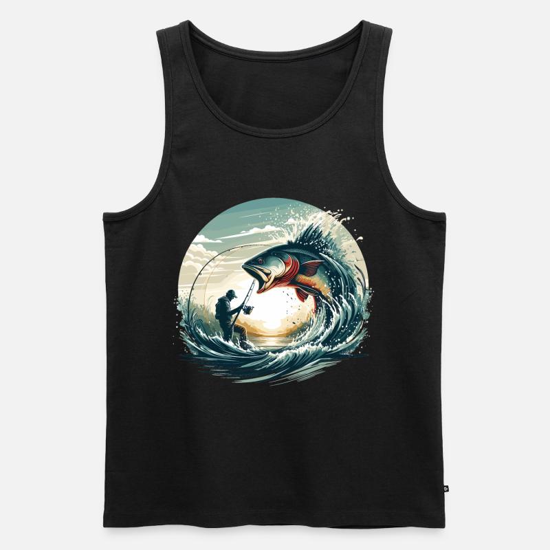 Angeln Angler Dynamik Geschenk - Männer Premium Bio Tank Top - Schwarz