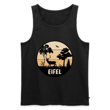 Eifel - Männer Premium Bio Tank Top - Schwarz - Vorne - AI Model Male 178 light (178cm)