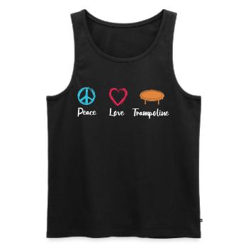 Peace Love Trampoline - Débardeur bio Premium Homme - noir - Devant - AI Model Male 178 light (178cm)