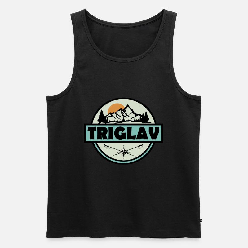 Triglav - Männer Premium Bio Tank Top - Schwarz