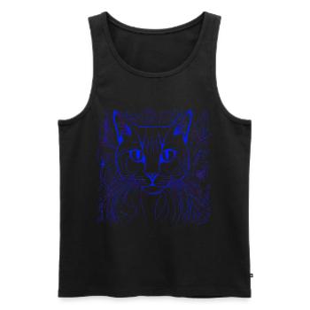 Cat Face Cat Cats Birthday Gift - Men's Premium Organic Tank Top - black - Front - Michal (187cm)