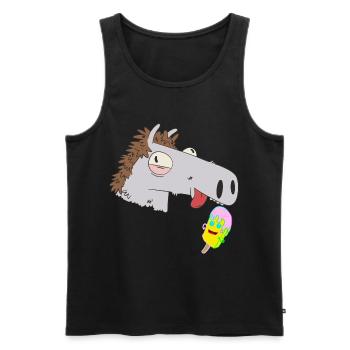 Pferdekopf Eiskrem Kinder Sommer Kind Pferd Pferde - Men's Premium Organic Tank Top - black - Front - AI Model Male 178 light (178cm)