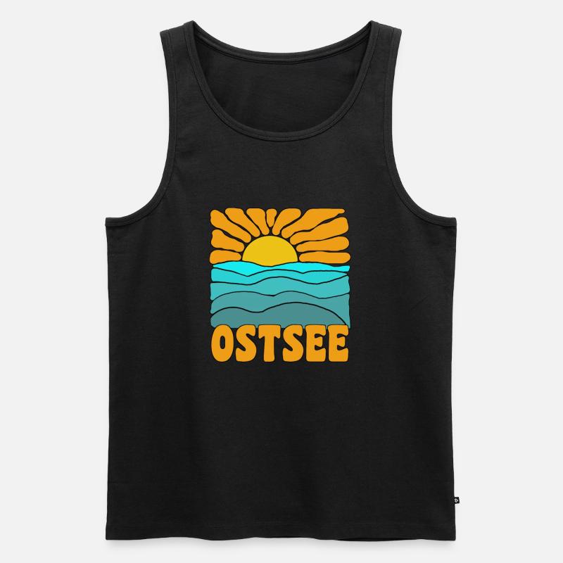 Meer Sonne Ostsee - Männer Premium Bio Tank Top - Schwarz