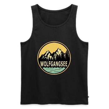 Wolfgangsee - Männer Premium Bio Tank Top - Schwarz - Vorne - AI Model Male 178 light (178cm)