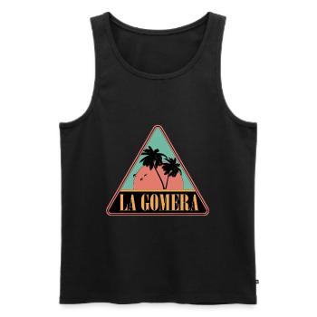 Dreieck Palmen La Gomera - Männer Premium Bio Tank Top - Schwarz - Vorne - AI Model Male 178 light (178cm)