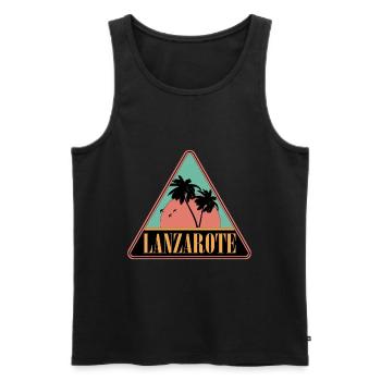 Dreieck Palmen Lanzarote - Männer Premium Bio Tank Top - Schwarz - Vorne - Michal (187cm)