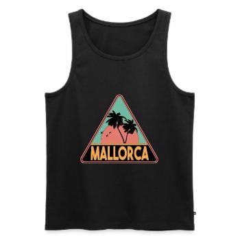 Dreieck Palmen Mallorca - Männer Premium Bio Tank Top - Schwarz - Vorne - AI Model Male 178 light (178cm)