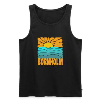 Sonne und Meer im dänischen Bornholm - Männer Premium Bio Tank Top - Schwarz - Vorne - AI Model Male 178 light (178cm)