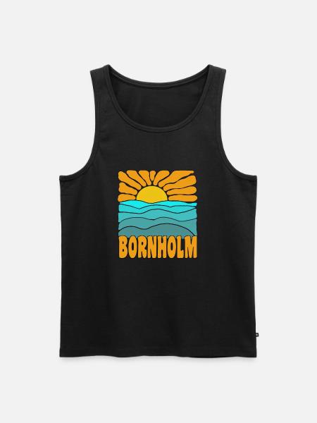 Sol og hav i Bornholm, Danmark - Herre Premium økologisk tanktop - sort