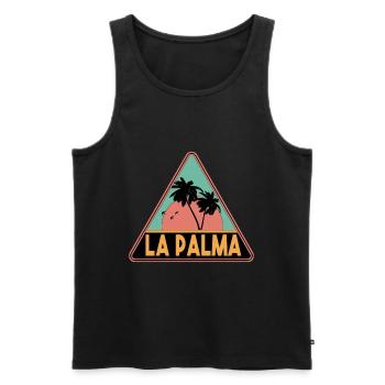 Dreieck Palmen La Palma - Männer Premium Bio Tank Top - Schwarz - Vorne - AI Model Male 178 light (178cm)