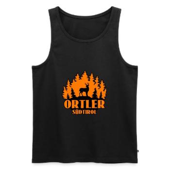 Ortler - Männer Premium Bio Tank Top - Schwarz - Vorne - AI Model Male 178 light (178cm)