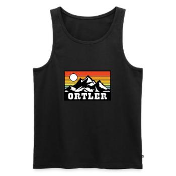 Ortler - Männer Premium Bio Tank Top - Schwarz - Vorne - AI Model Male 178 light (178cm)