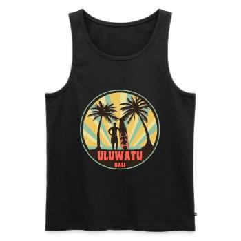 Uluwatu Surf Spot Bali - Débardeur bio Premium Homme - noir - Devant - AI Model Male 178 light (178cm)
