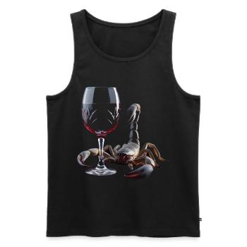 Skorpion Wein - Männer Premium Bio Tank Top - Schwarz - Vorne - Michal (187cm)