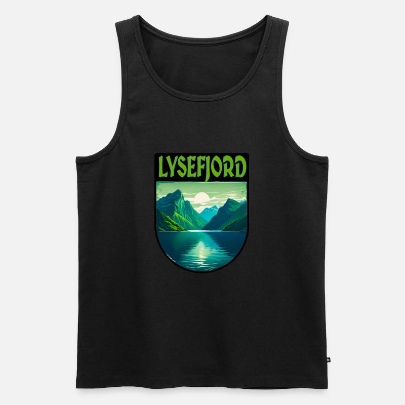 Lysefjord Norwegen - Männer Premium Bio Tank Top - Schwarz