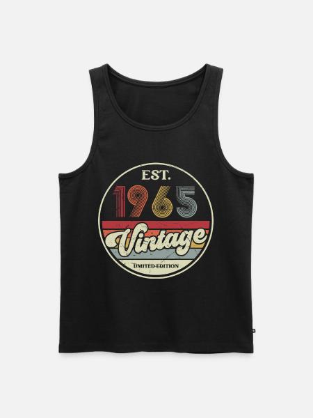 60e verjaardag 60 jaar geboren 1965 man vrouw - Mannen Premium Bio Tanktop - zwart