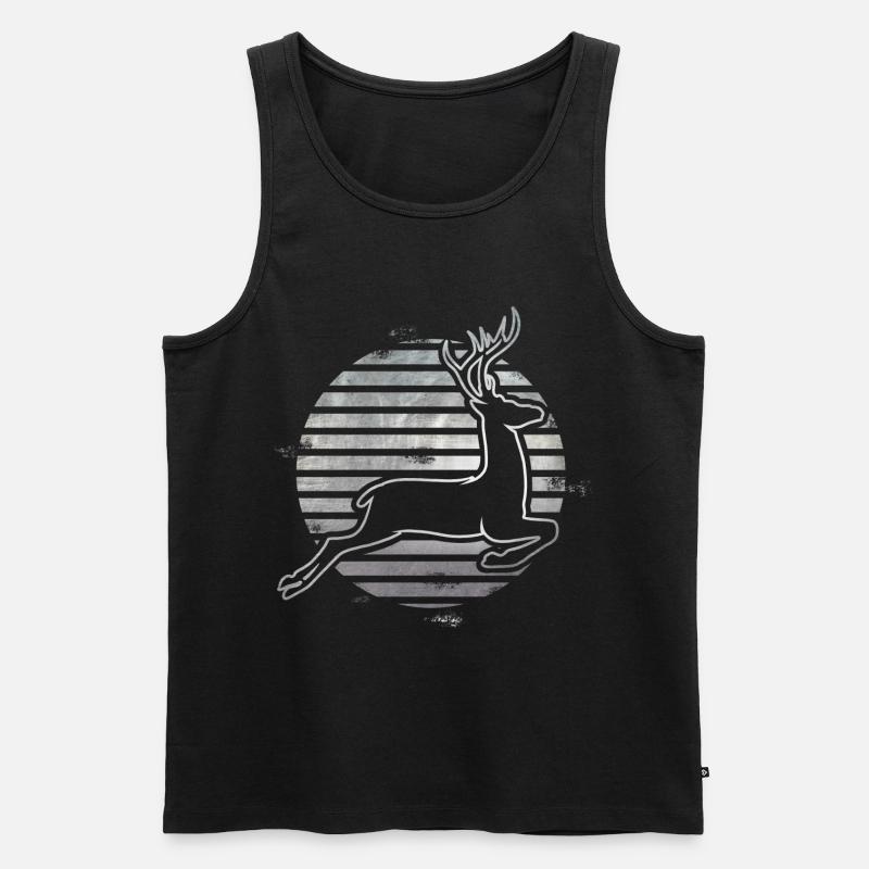 Reh - Männer Premium Bio Tank Top - Schwarz