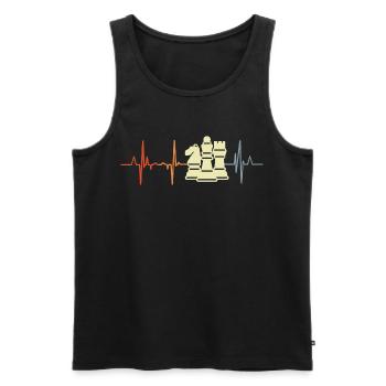 Chess Pieces Cardiogram - Men's Premium Organic Tank Top - black - Front - Michal (187cm)