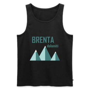 Minimal Berge Brenta - Männer Premium Bio Tank Top - Schwarz - Vorne - Michal (187cm)