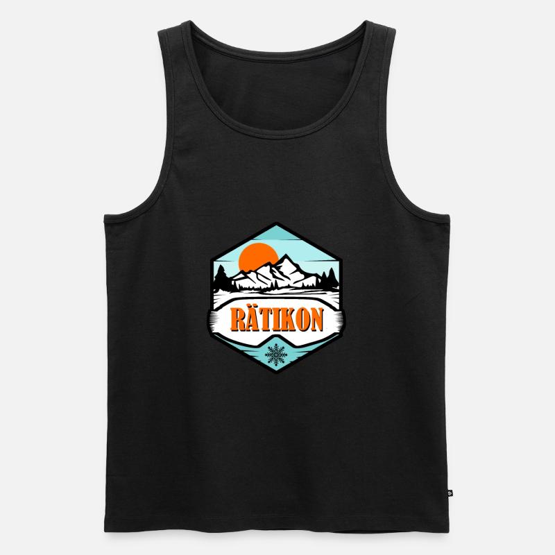 Rätikon - Männer Premium Bio Tank Top - Schwarz