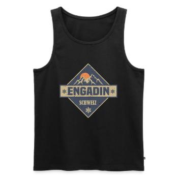 Engadin - Männer Premium Bio Tank Top - Schwarz - Vorne - AI Model Male 178 light (178cm)