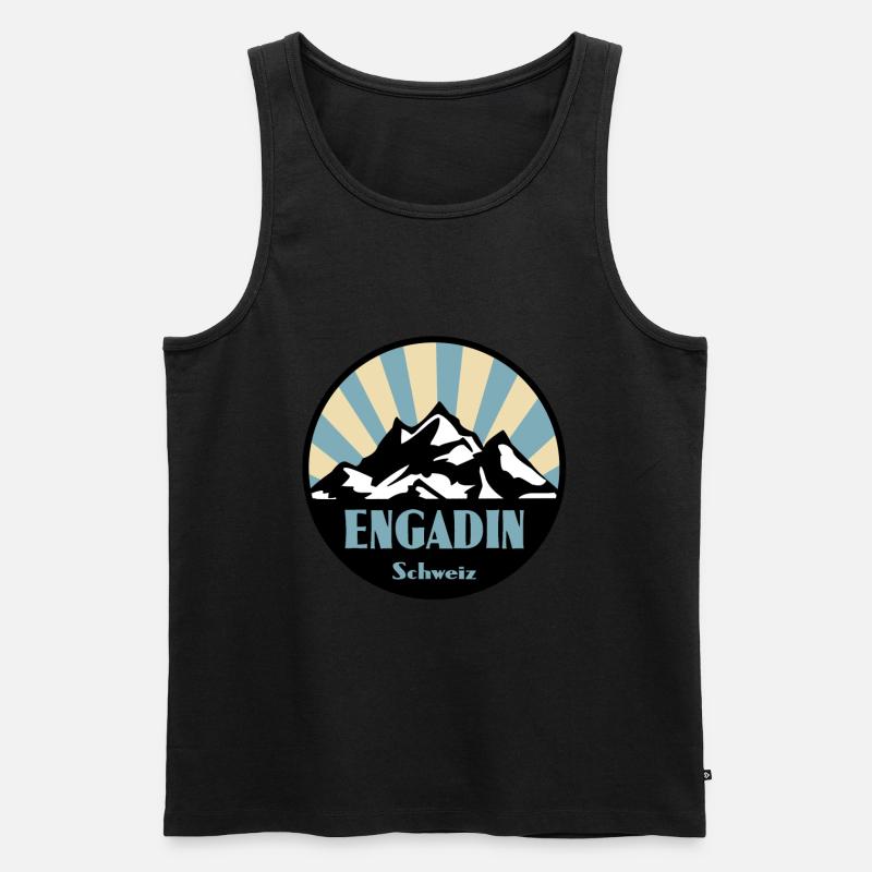 Engadin - Männer Premium Bio Tank Top - Schwarz