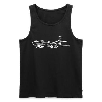Dessin au trait d’avion - Débardeur bio Premium Homme - noir - Devant - Michal (187cm)
