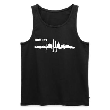 Messer City - Men's Premium Organic Tank Top - black - Front - AI Model Male 178 light (178cm)