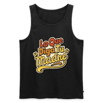 Was auch immer deine Mutter sagt - Männer Premium Bio Tank Top - Schwarz - Vorne - AI Model Male 178 light (178cm)