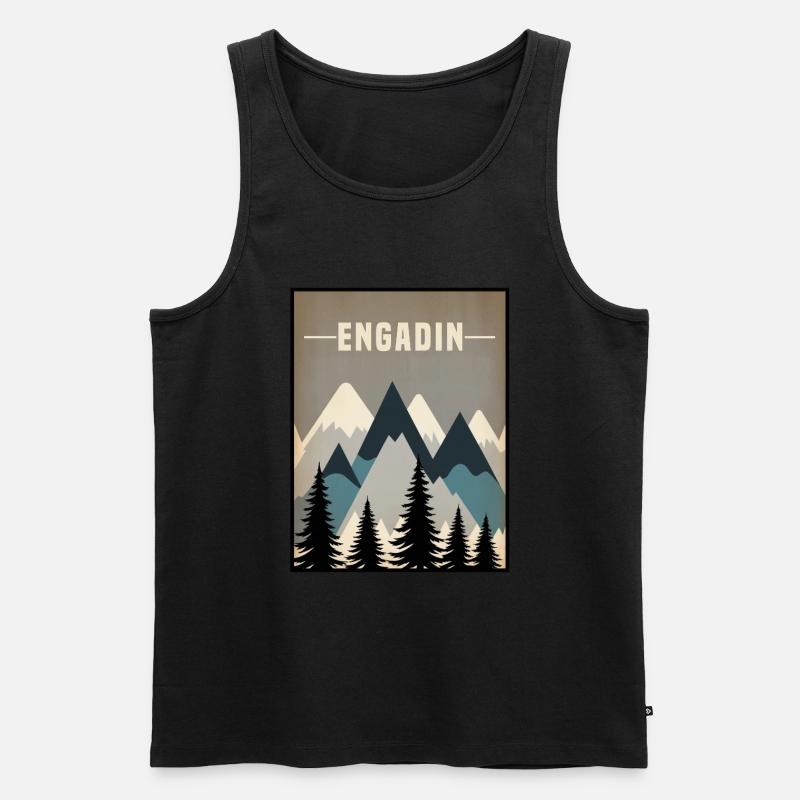 Engadin minimal - Männer Premium Bio Tank Top - Schwarz