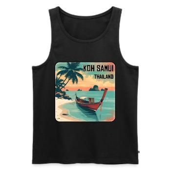 Koh Samui Thailand - Men's Premium Organic Tank Top - black - Front - AI Model Male 178 light (178cm)