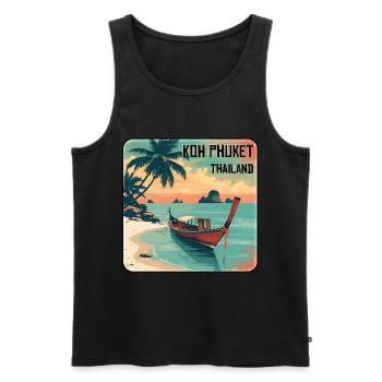 Koh Phuket - Men's Premium Organic Tank Top - black - Front - Michal (187cm)