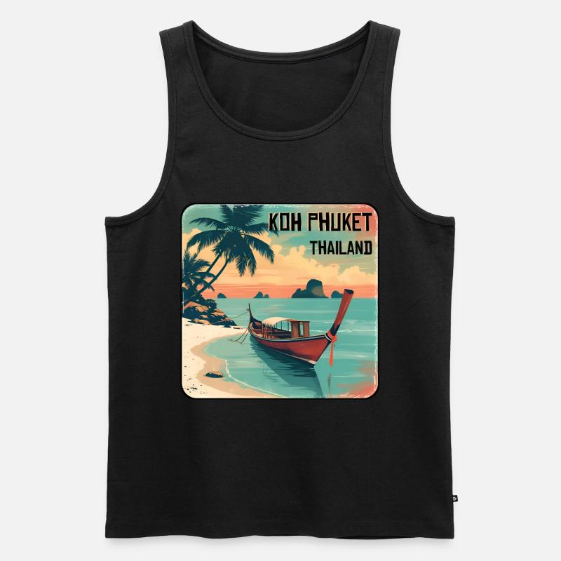 Koh Phuket - Männer Premium Bio Tank Top - Schwarz