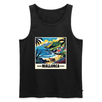 Mallorca - Männer Premium Bio Tank Top - Schwarz - Vorne - AI Model Male 178 light (178cm)
