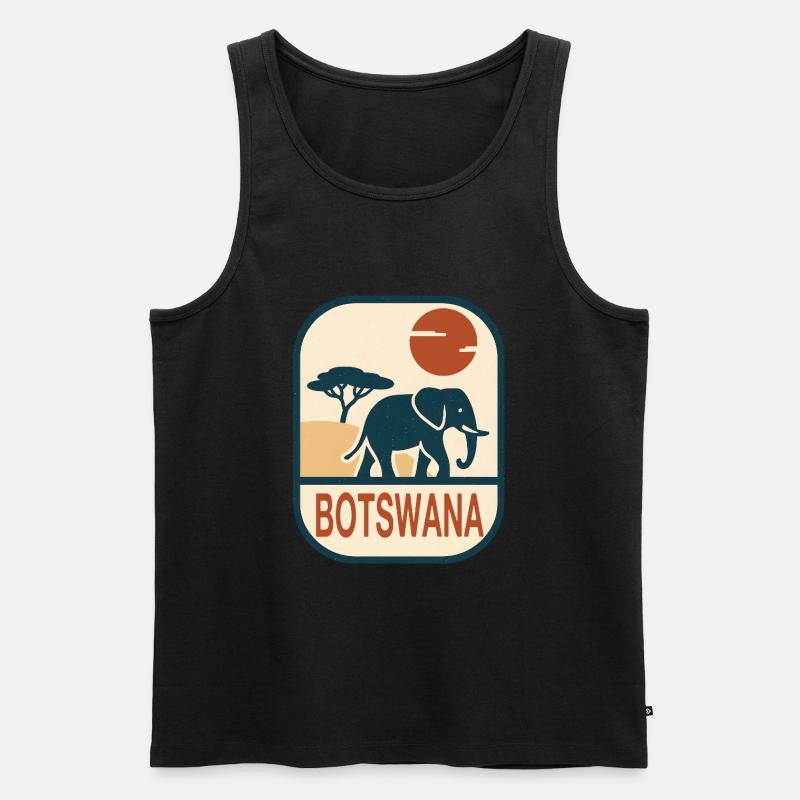Botswana Elefant Afrika - Männer Premium Bio Tank Top - Schwarz