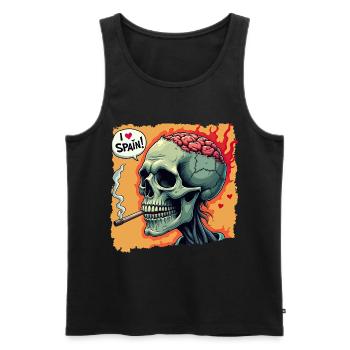Zombie Skull – I Love Spain Design - Men's Premium Organic Tank Top - black - Front - AI Model Male 178 light (178cm)