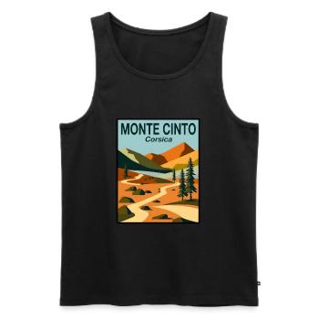 Monte Cinto Korsika - Männer Premium Bio Tank Top - Schwarz - Vorne - Michal (187cm)