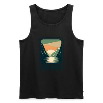 Eidfjord Norway - Men's Premium Organic Tank Top - black - Front - Michal (187cm)