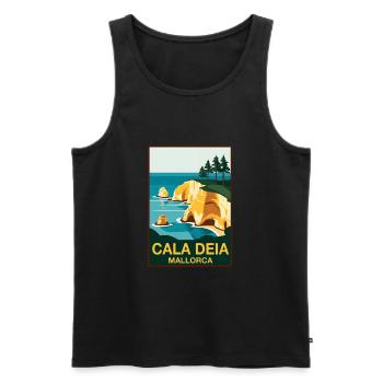 Cala Deia Mallorca - Männer Premium Bio Tank Top - Schwarz - Vorne - Michal (187cm)
