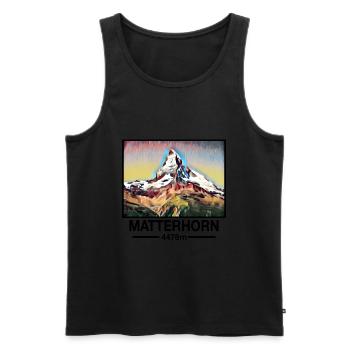 Matterhorn - Men's Premium Organic Tank Top - black - Front - AI Model Male 178 light (178cm)