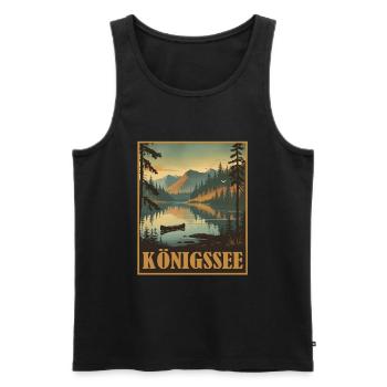 Koenigssee Bayern - Männer Premium Bio Tank Top - Schwarz - Vorne - AI Model Male 178 light (178cm)