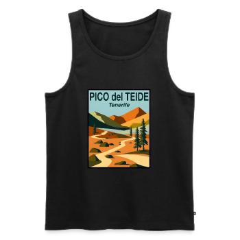 Pico del Teide - Débardeur bio Premium Homme - noir - Devant - Michal (187cm)