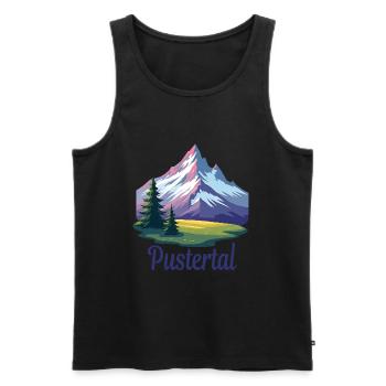 Val Pusteria - Débardeur bio Premium Homme - noir - Devant - AI Model Male 178 light (178cm)