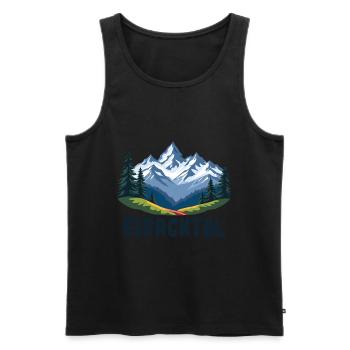 Valle Isarco - Men's Premium Organic Tank Top - black - Front - Michal (187cm)